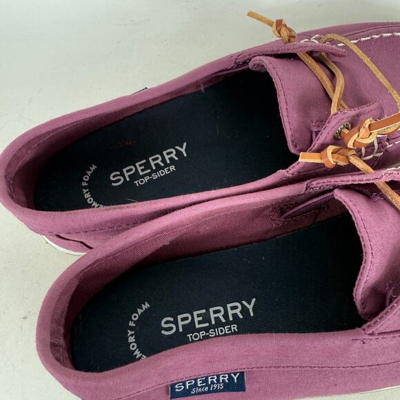 Sperry Topsider Boat Shoes Women's 7.5 Purple Canvas Round Toe Low Top Comfort - Picture 9 of 10